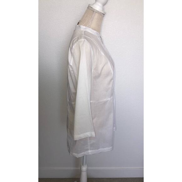 Alfani White Three Quarter Sleeve V-Neck - Picture 3 of 5